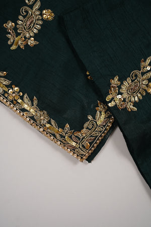 BeSpoke Pre Order - Khaas - Raw Silk Outfit with Net Dupatta - Ready to Wear - SD523