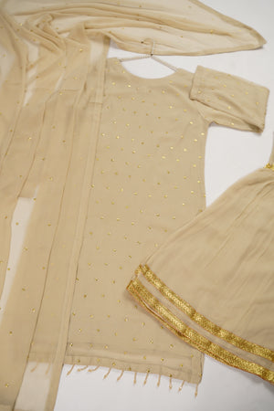 Husan e Jahan - Chiffon Outfit with Gharara - Ready to Wear SD450