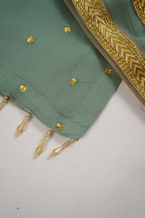 Husan e Jahan - Chiffon Outfit with Gharara - Ready to Wear SD449