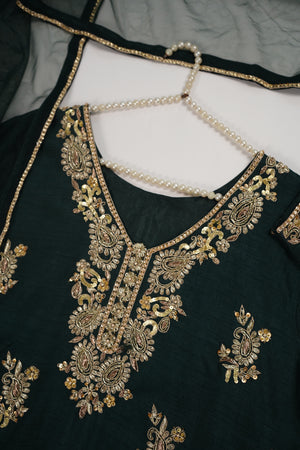 BeSpoke Pre Order - Khaas - Raw Silk Outfit with Net Dupatta - Ready to Wear - SD523