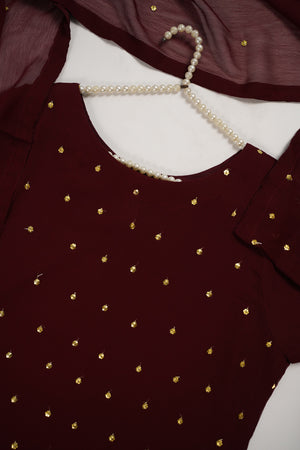 Husan e Jahan - Chiffon Outfit with Gharara - Ready to Wear SD445
