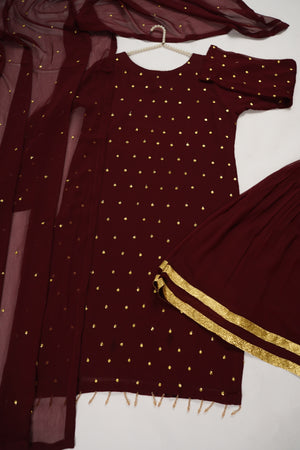 Husan e Jahan - Chiffon Outfit with Gharara - Ready to Wear SD445