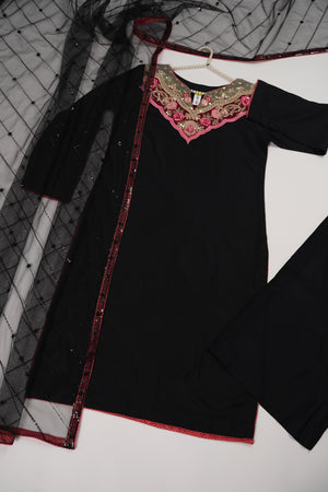 Rozi  - Exclusive Linen  Outfit with Dupatta - Ready to Wear SD517