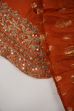 Khaas - Luxury Shamoze Silk Outfit - Hand Work - Ready to Wear SD480