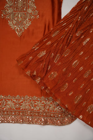 Khaas - Luxury Shamoze Silk Outfit - Hand Work - Ready to Wear SD480