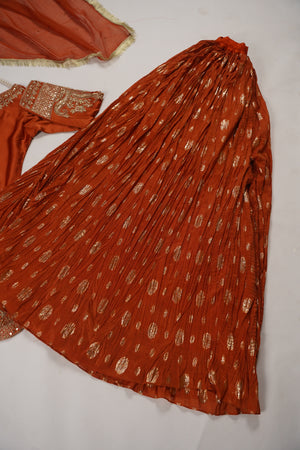 Khaas - Luxury Shamoze Silk Outfit - Hand Work - Ready to Wear SD480