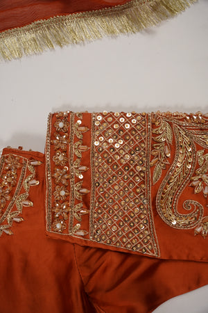 Khaas - Luxury Shamoze Silk Outfit - Hand Work - Ready to Wear SD480