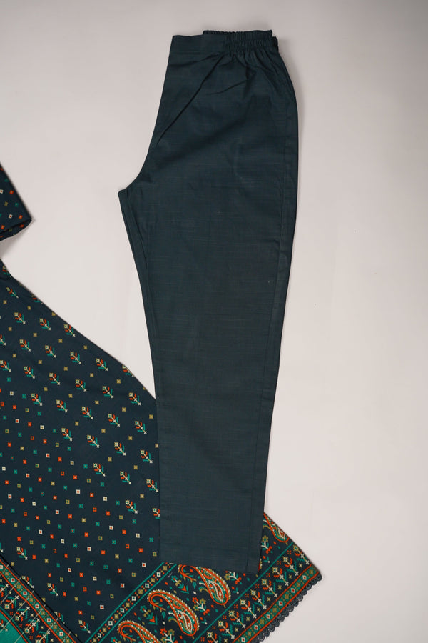 Rozi - Exclusive Khaddar Outfit with  Shawl - Ready to Wear - PD186