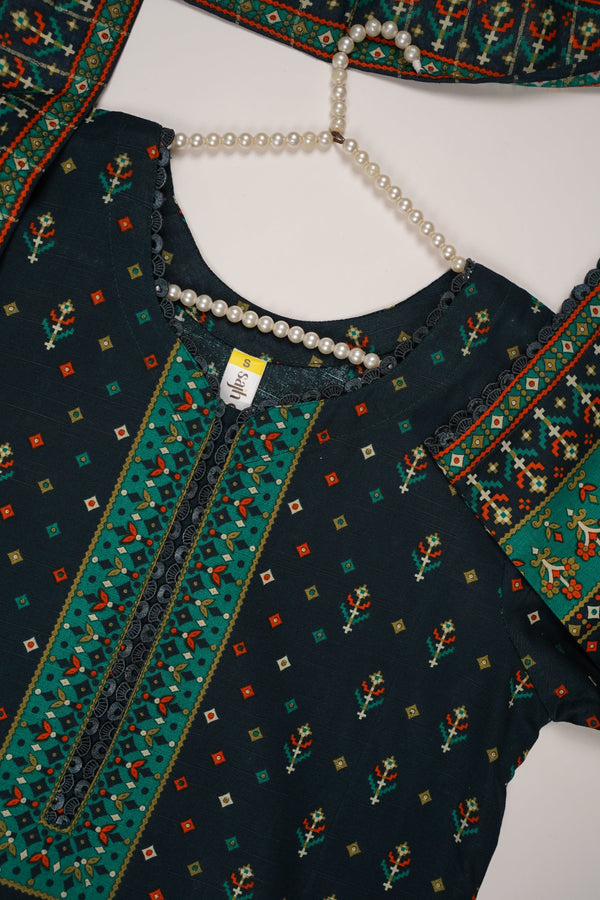 Rozi - Exclusive Khaddar Outfit with  Shawl - Ready to Wear - PD186