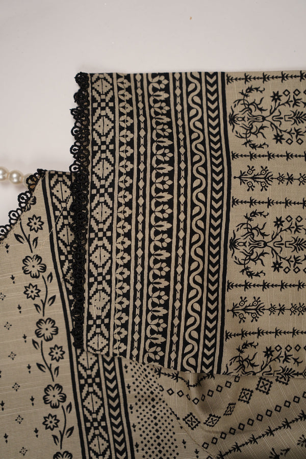 Rozi - Exclusive Khaddar Outfit with  Shawl - Ready to Wear - PD185