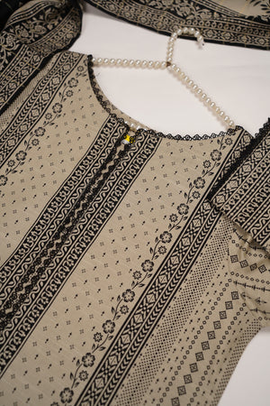 Rozi - Exclusive Khaddar Outfit with  Shawl - Ready to Wear - PD185