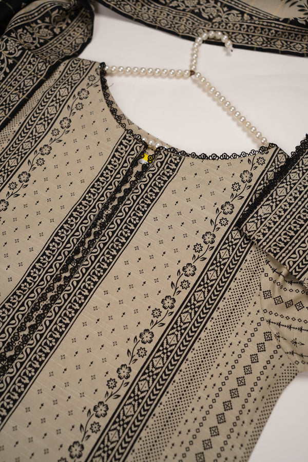 Rozi - Exclusive Khaddar Outfit with  Shawl - Ready to Wear - PD185