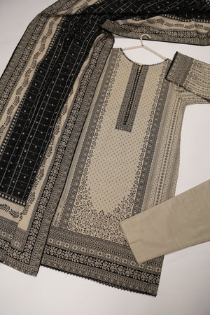 Rozi - Exclusive Khaddar Outfit with  Shawl - Ready to Wear - PD185