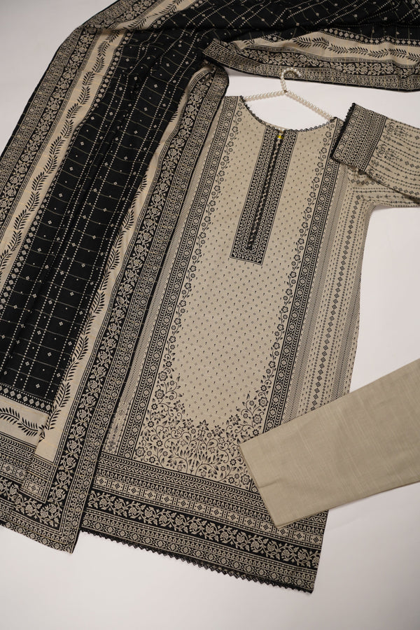 Rozi - Exclusive Khaddar Outfit with  Shawl - Ready to Wear - PD185