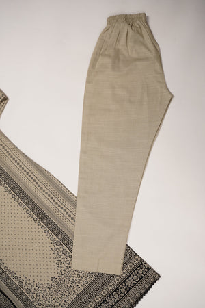 Rozi - Exclusive Khaddar Outfit with  Shawl - Ready to Wear - PD185