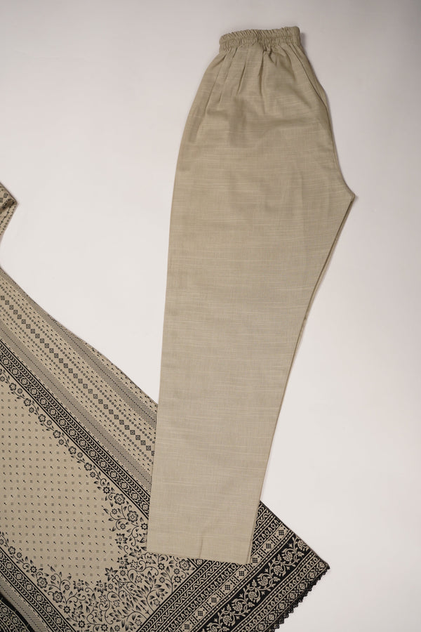 Rozi - Exclusive Khaddar Outfit with  Shawl - Ready to Wear - PD185