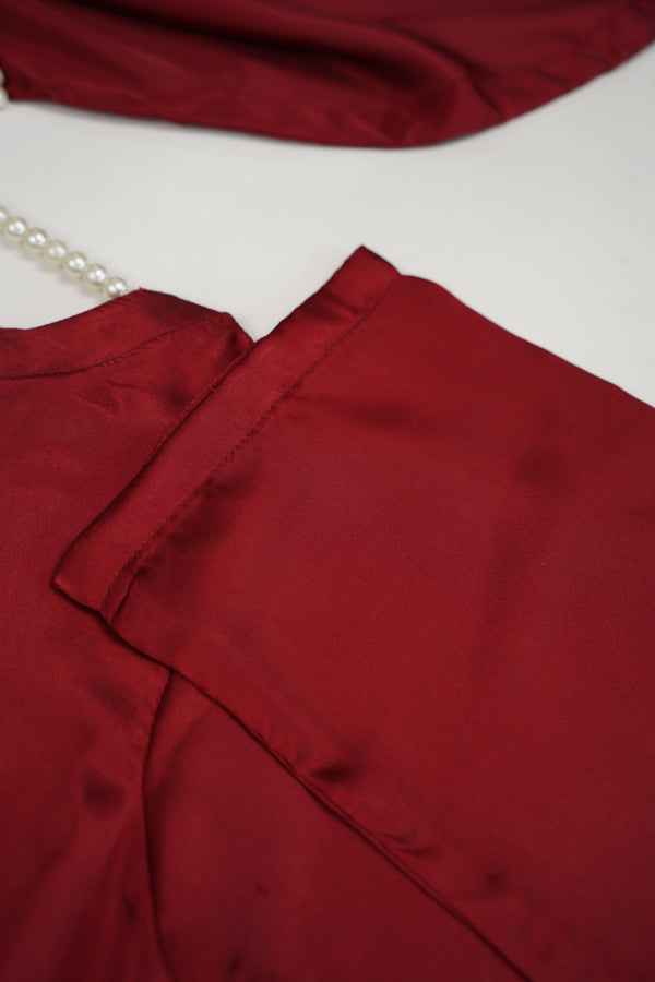 Rozi - Viral Farshi Shalwar Shamoz Silk Outfit with Shamoz Dupatta - Ready to Wear