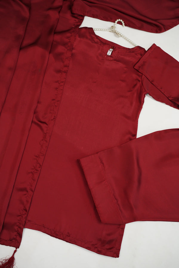 Rozi - Viral Farshi Shalwar Shamoz Silk Outfit with Shamoz Dupatta - Ready to Wear