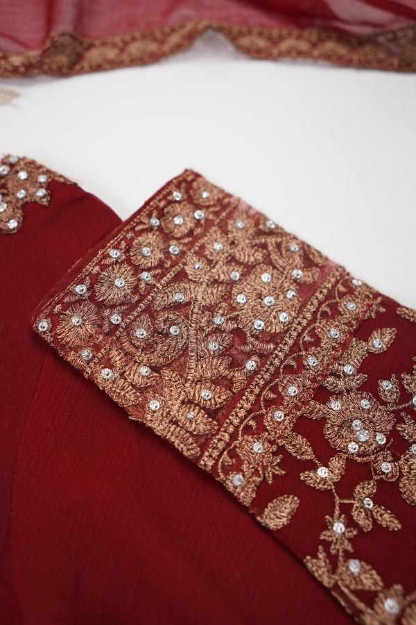 Mum and Me - Chiffon Budget Wear Suit with Chiffon Dupatta and Plazzo Bottoms - Ready to Wear