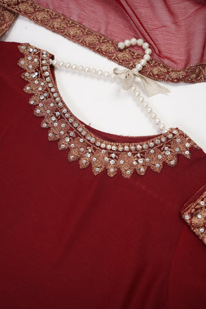 Mum and Me - Chiffon Budget Wear Suit with Chiffon Dupatta and Plazzo Bottoms - Ready to Wear