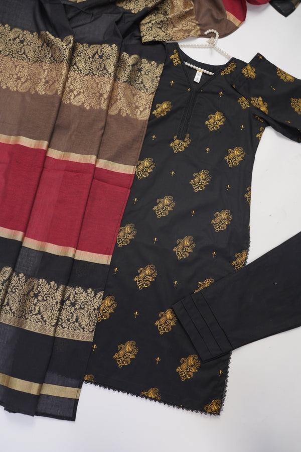 Rozi - Luxury Cotton Lawn Outfit With Multani Dupatta - Ready to Wear