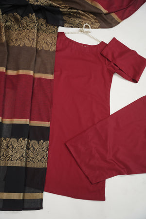 Rozi-Viral Farshi Shalwar  cotton Lawn Outfit With Multani Dupatta - Ready to Wear-SD
