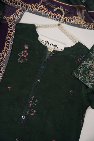 SadaBahar Originals - Exclusive Lawn  Outfit with Dupatta - Ready to Wear SD466 Green