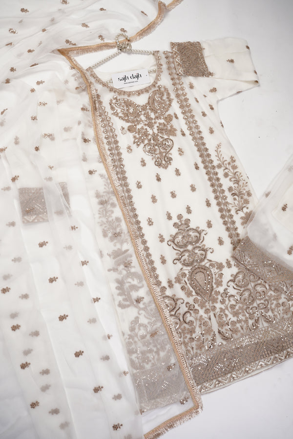 Chiffon Budget Wear Suit with Chiffon Dupatta with Plazzo Bottoms - Ready to Wear - PD002