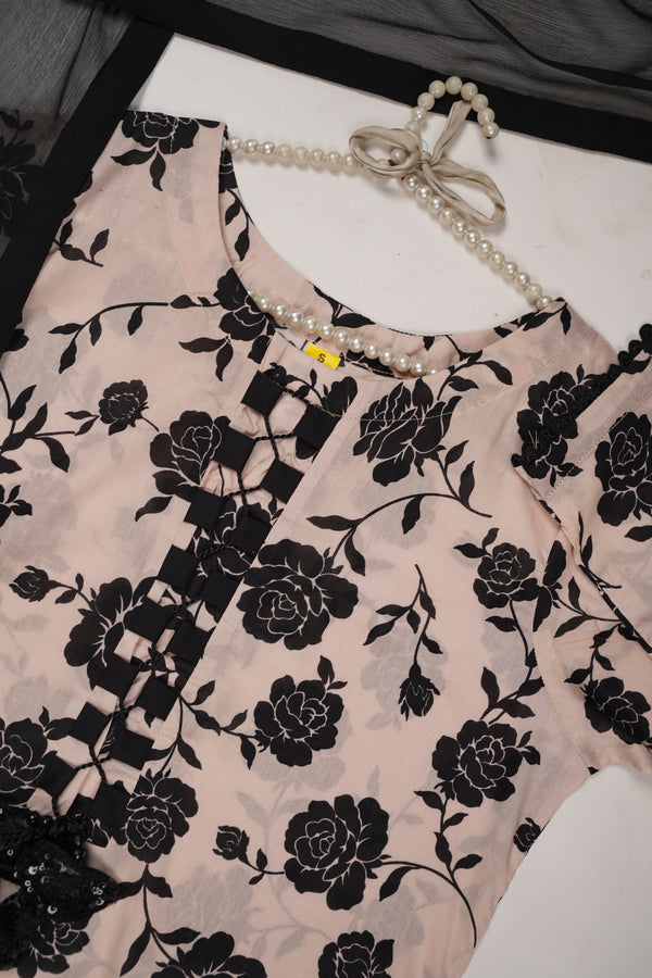 Rozi - Luxury Lawn Outfit With Chiffon Dupatta - Ready to Wear PD104