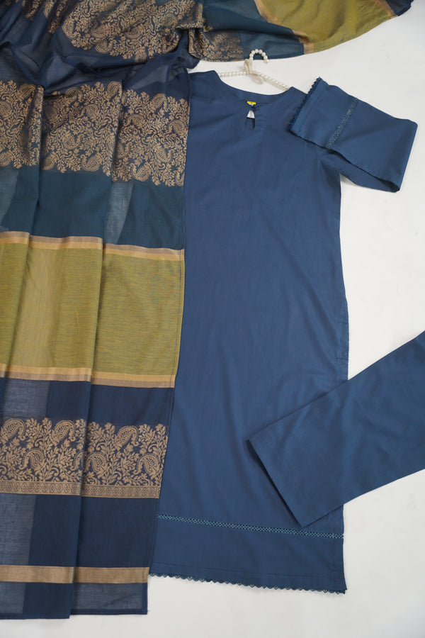 Rozi - Luxury Cotton Lawn Outfit With Multani Dupatta - Ready to Wear