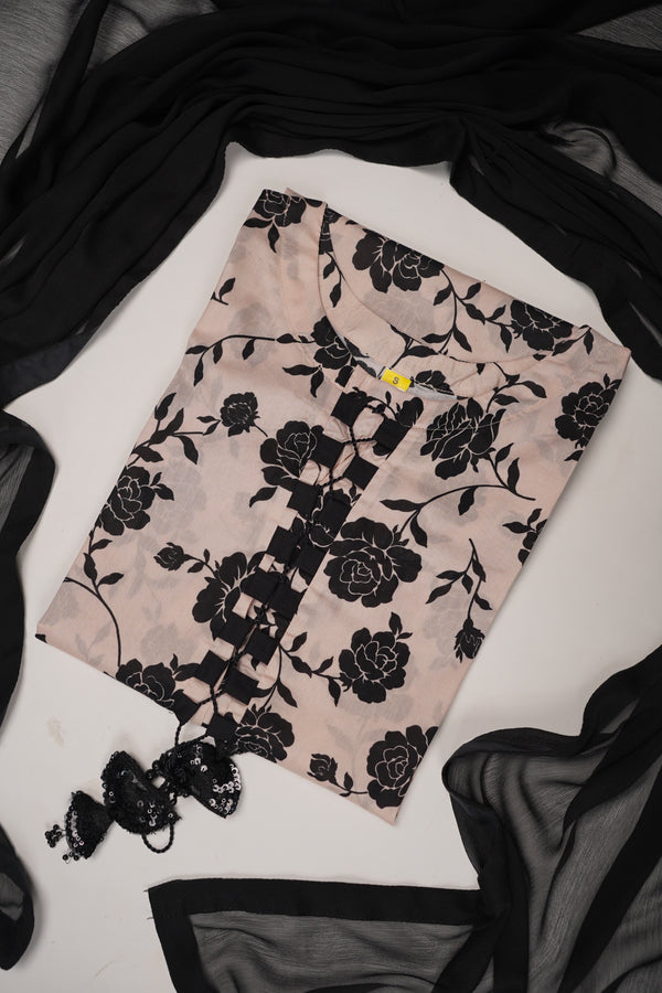 Rozi - Luxury Lawn Outfit With Chiffon Dupatta - Ready to Wear PD104