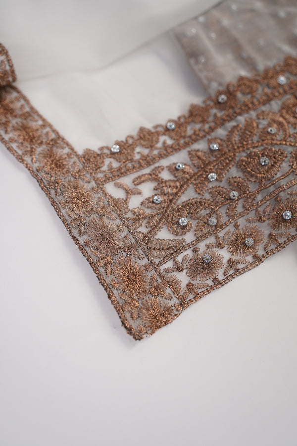 Mum and Me - Chiffon Budget Wear Suit with Chiffon Dupatta - Ready to Wear - White