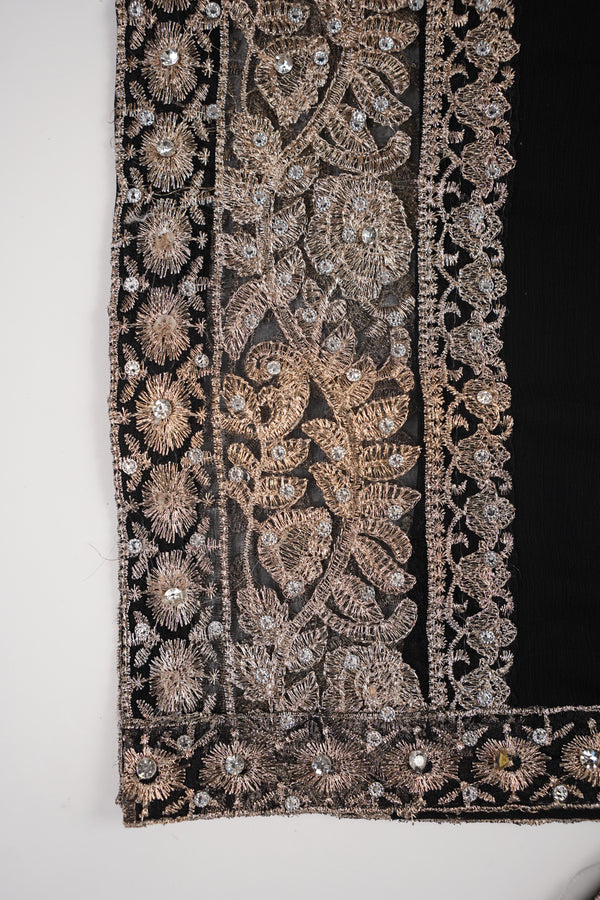 Chiffon Budget Wear Suit with Chiffon Dupatta - Ready to Wear - Black