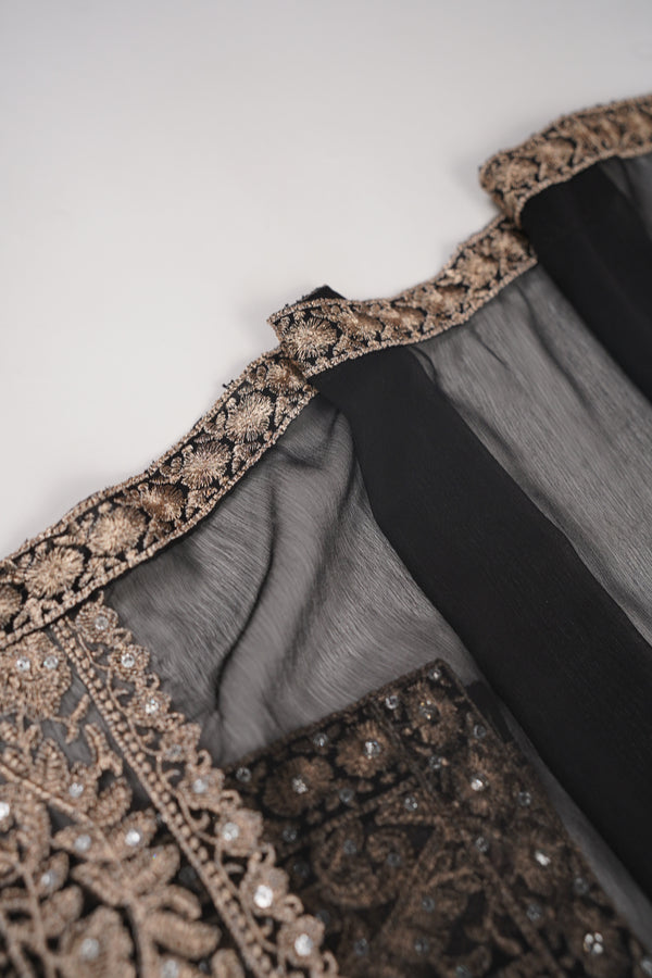 Chiffon Budget Wear Suit with Chiffon Dupatta - Ready to Wear - Black