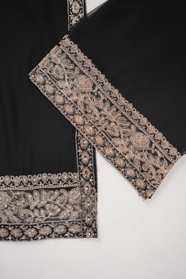 Chiffon Budget Wear Suit with Chiffon Dupatta - Ready to Wear - Black