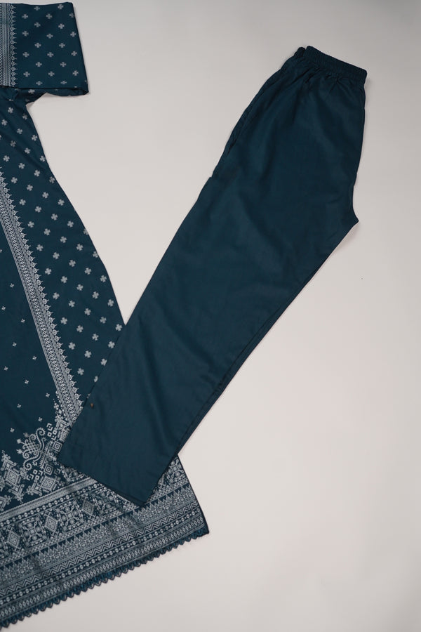 Rozi - Printed  cotton  Outfit With cotton Dupatta - Ready to Wear PD109