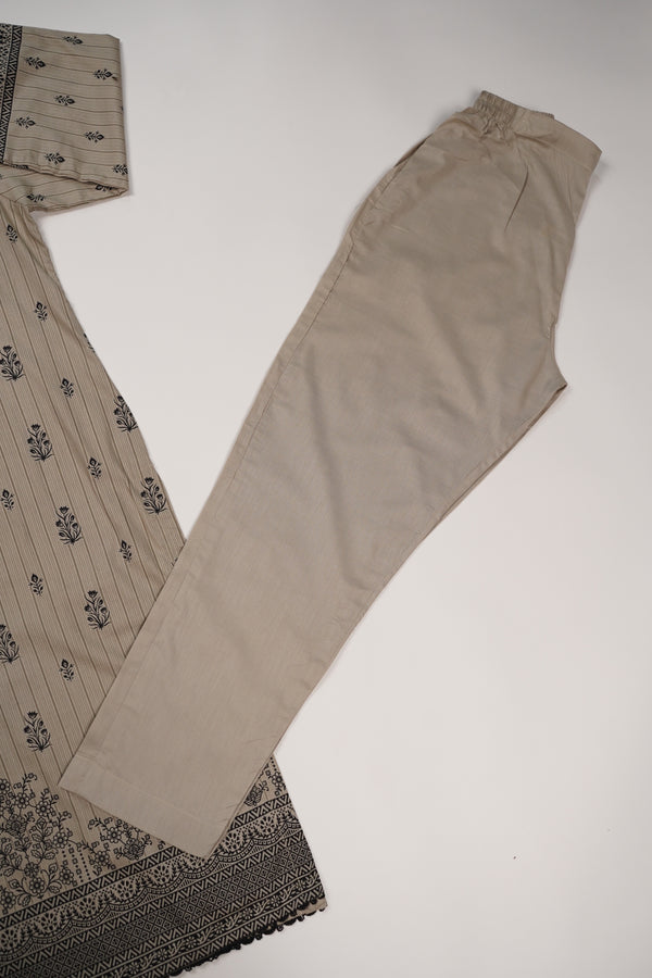 Rozi - Printed  cotton  Outfit With cotton Dupatta - Ready to Wear PD111