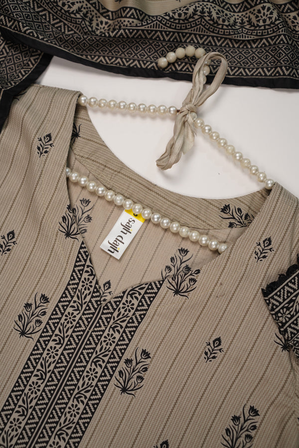 Rozi - Printed  cotton  Outfit With cotton Dupatta - Ready to Wear PD111