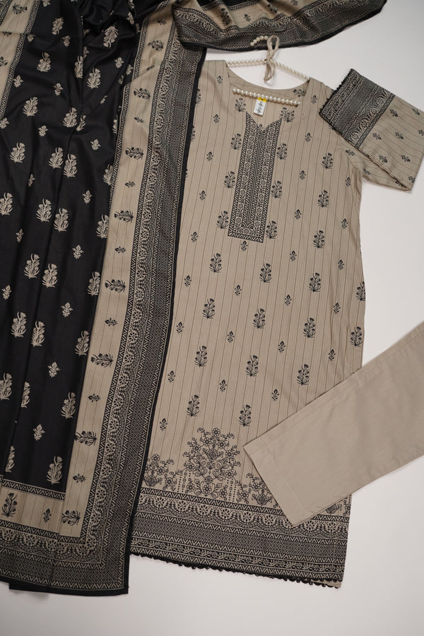 Rozi - Printed  cotton  Outfit With cotton Dupatta - Ready to Wear PD111