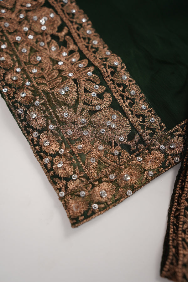 Mum and ME - Chiffon Budget Wear Suit with Chiffon Dupatta - Ready to Wear - Green
