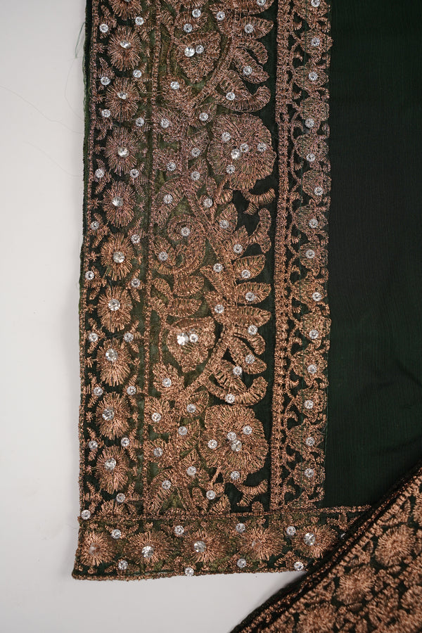 Mum and ME - Chiffon Budget Wear Suit with Chiffon Dupatta - Ready to Wear - Green