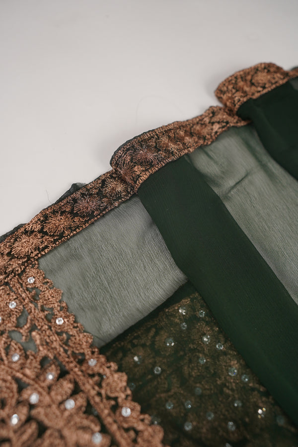 Mum and ME - Chiffon Budget Wear Suit with Chiffon Dupatta - Ready to Wear - Green