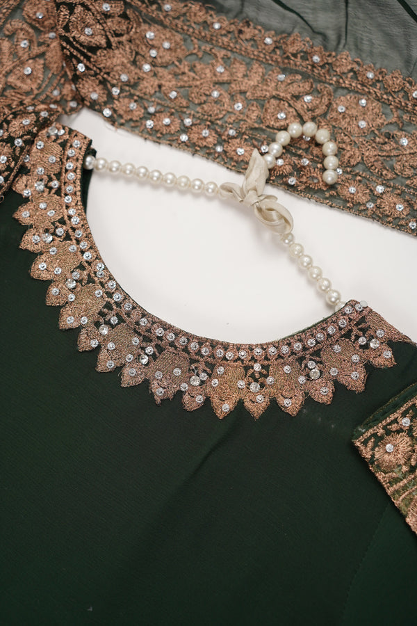 Mum and ME - Chiffon Budget Wear Suit with Chiffon Dupatta - Ready to Wear - Green