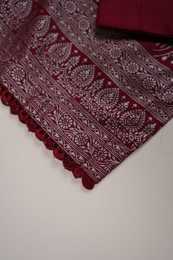 Rozi - Printed  cotton  Outfit With cotton Dupatta - Ready to Wear PD112