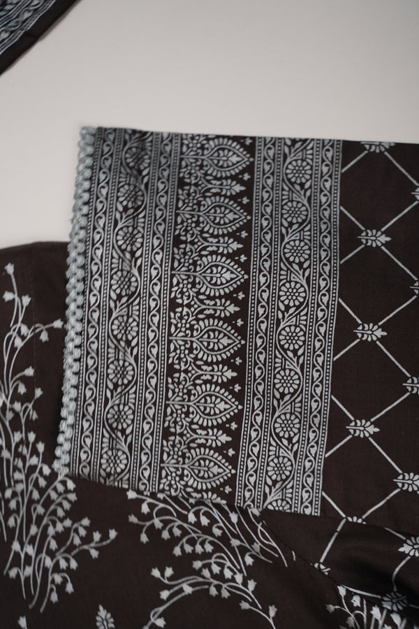 Rozi - Printed  cotton  Outfit With cotton Dupatta - Ready to Wear PD115 BR