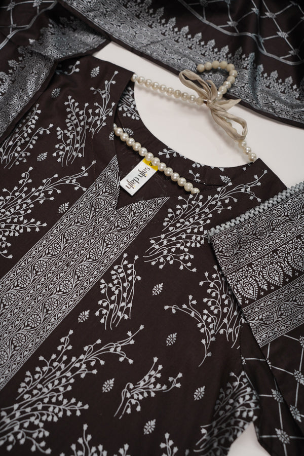Rozi - Printed  cotton  Outfit With cotton Dupatta - Ready to Wear PD115 BR