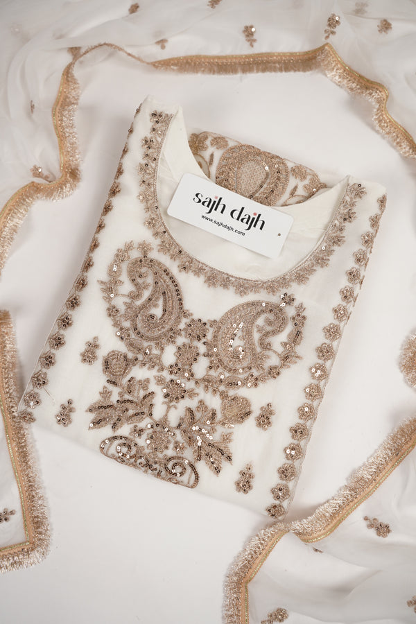 Chiffon Budget Wear Suit with Chiffon Dupatta with Plazzo Bottoms - Ready to Wear - PD002