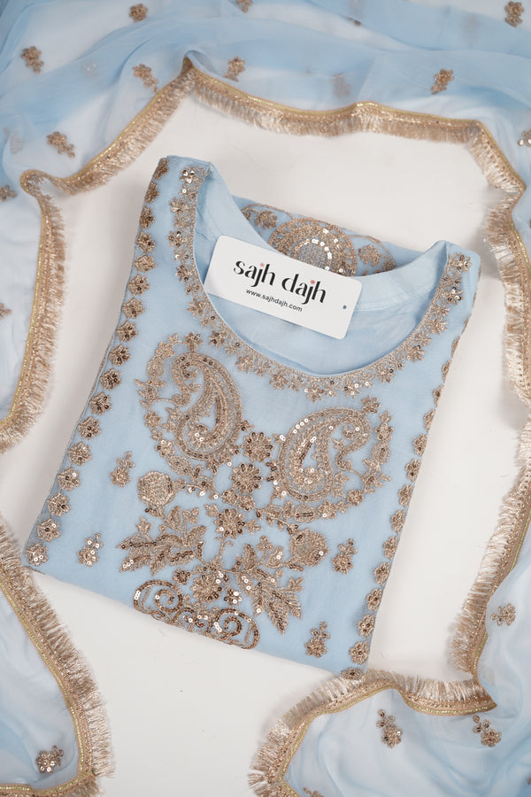 Chiffon Budget Wear Suit with Chiffon Dupatta - Ready to Wear - PD005