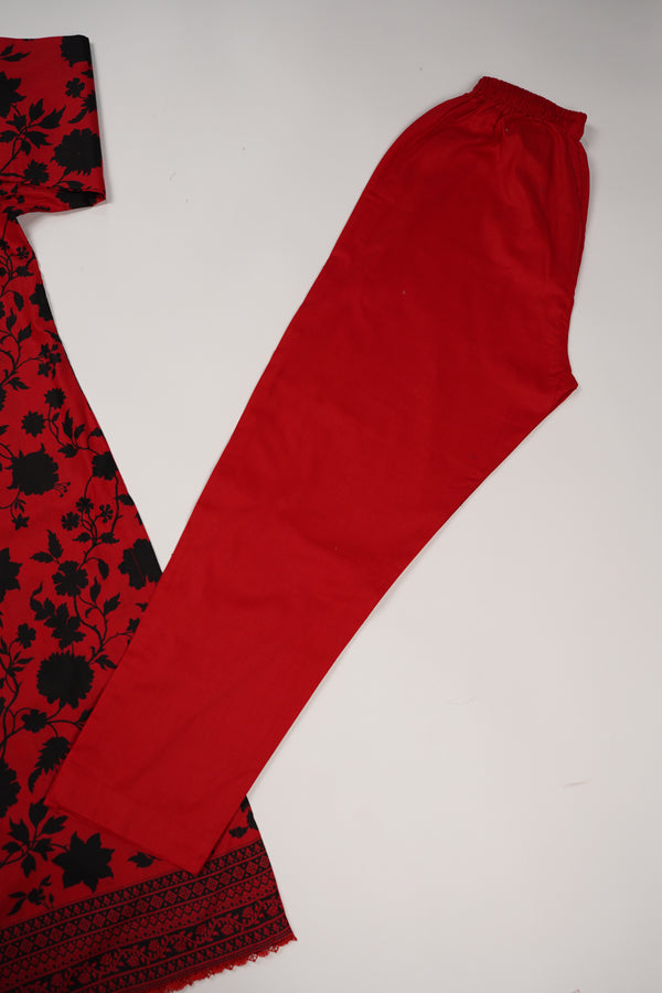 Rozi - Printed  cotton  Outfit With cotton Dupatta- Ready to Wear PD114