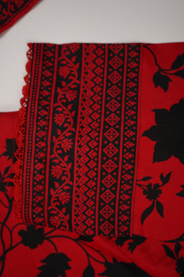 Rozi - Printed  cotton  Outfit With cotton Dupatta- Ready to Wear PD114